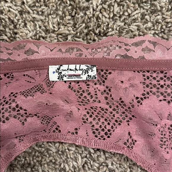 Free People Intimately Perfectly Fine Floral Lace Mauve Bodysuit - Picture 6 of 8